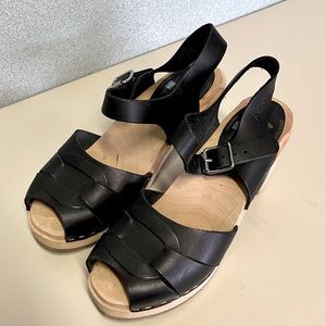 Lotta From Stockholm High Heel Peep Toe Clog Black